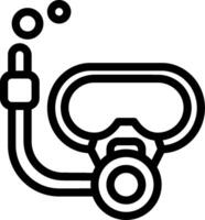 A diving mask and snorkel on a white background vector