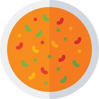 A bowl of chili con carne with green and red sprinkles vector