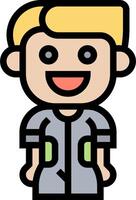 A cartoon boy with a smile on his face vector