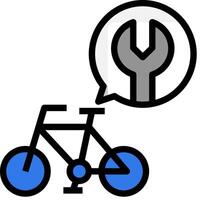 A bicycle with a wrench and a speech bubble vector
