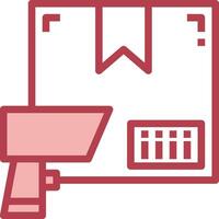 A red icon of a camera and a box vector