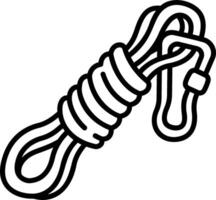 A rope with a hook and a carabine vector