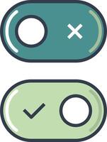 Two buttons with crossed out lines vector