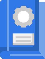 A blue folder with a gear on it vector