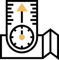 A clock and a compass icon vector