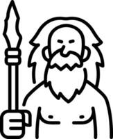 A man with a spear and beard is holding a knife vector