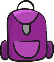 A purple backpack with a smiley face on it vector