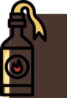 A bottle of whiskey with a yellow ribbon vector