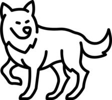 A black and white drawing of a wolf vector