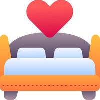 A bed with a heart on top vector