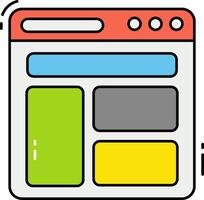 A web page with a colorful background vector