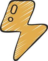 A lightning bolt icon with a yellow lightning bolt vector
