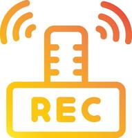 Recorder icon with a microphone and a microphone vector