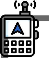 A cell phone with a compass icon on it vector