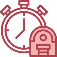 A red clock and a mailbox icon vector