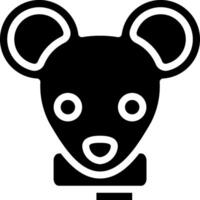 A black and white mouse head icon vector