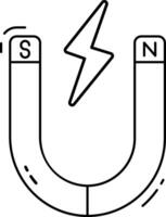 Magnet with lightning vector