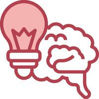 A light bulb and brain icon vector