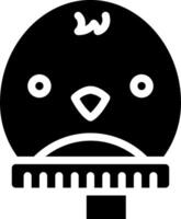 A black and white image of a bird with a comb vector