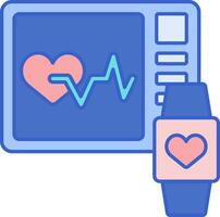 A monitor with a heart and a monitor with a heart vector