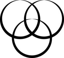 Three circles with a black outline vector