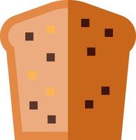 A slice of bread with chocolate chips on it vector