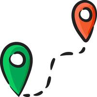 A map pointer with two different colored pins vector