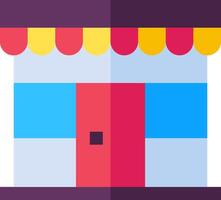 An illustration of a colorful store front vector