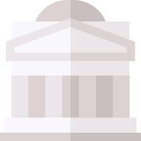 The building is white and has a dome vector
