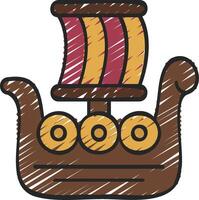 A cartoon ship with a sail on top vector