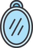 A blue clock icon with a line on it vector
