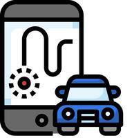 Car and mobile phone icon vector