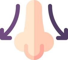 A nose with two arrows pointing up and down vector