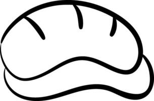 A black and white drawing of a construction hat vector