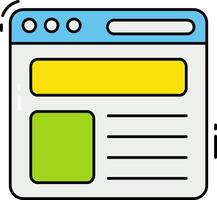 A web page icon with a yellow and green background vector