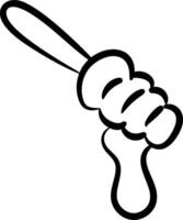 A black and white drawing of a spoon with a spoon vector