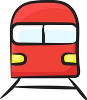A red train on a white background vector