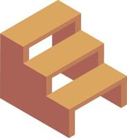 A wooden staircase with two steps vector