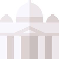 A white building with a dome and a clock vector