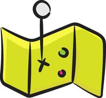 A yellow book with a pencil and a button vector