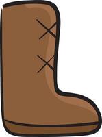 A brown boot with a black strap vector
