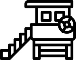 A black and white drawing of a beach house vector