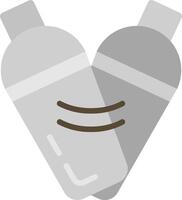 A bottle of shampoo and conditioner in a heart shape vector