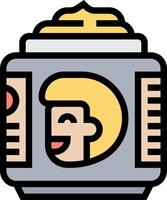 A cartoon character in a can of food vector