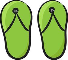 Green flip flops on white background vector