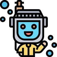 A cartoon character wearing a helmet and holding a bubble wand vector