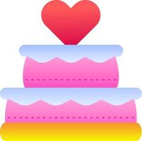 A cake with a heart on top vector