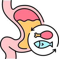 The stomach and the stomach with a fish vector