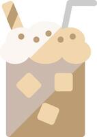A drink with ice cream and a straw vector