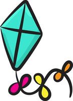 A colorful kite with colorful lights on it vector